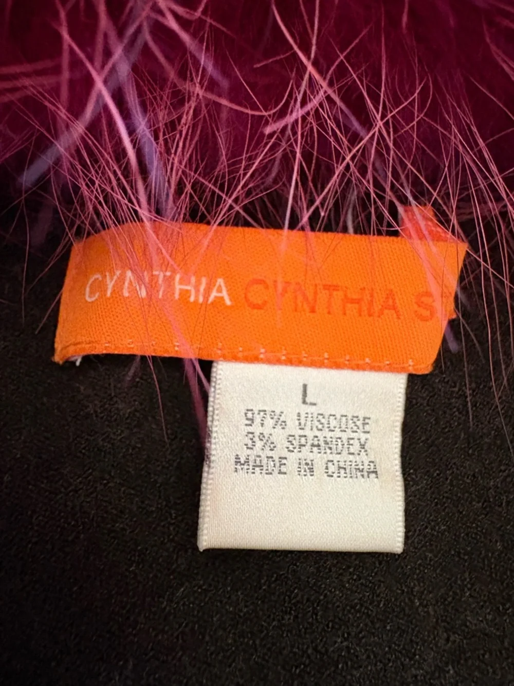 Cynthia Steffe Brown Knit Cardigan with Fuchsia Fur Collar